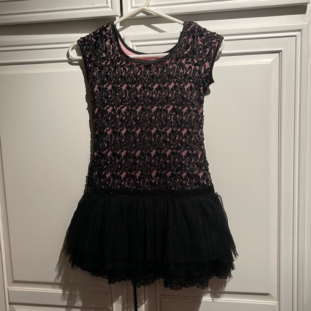 Lipstik girls black and pink sequin dress sz 6X